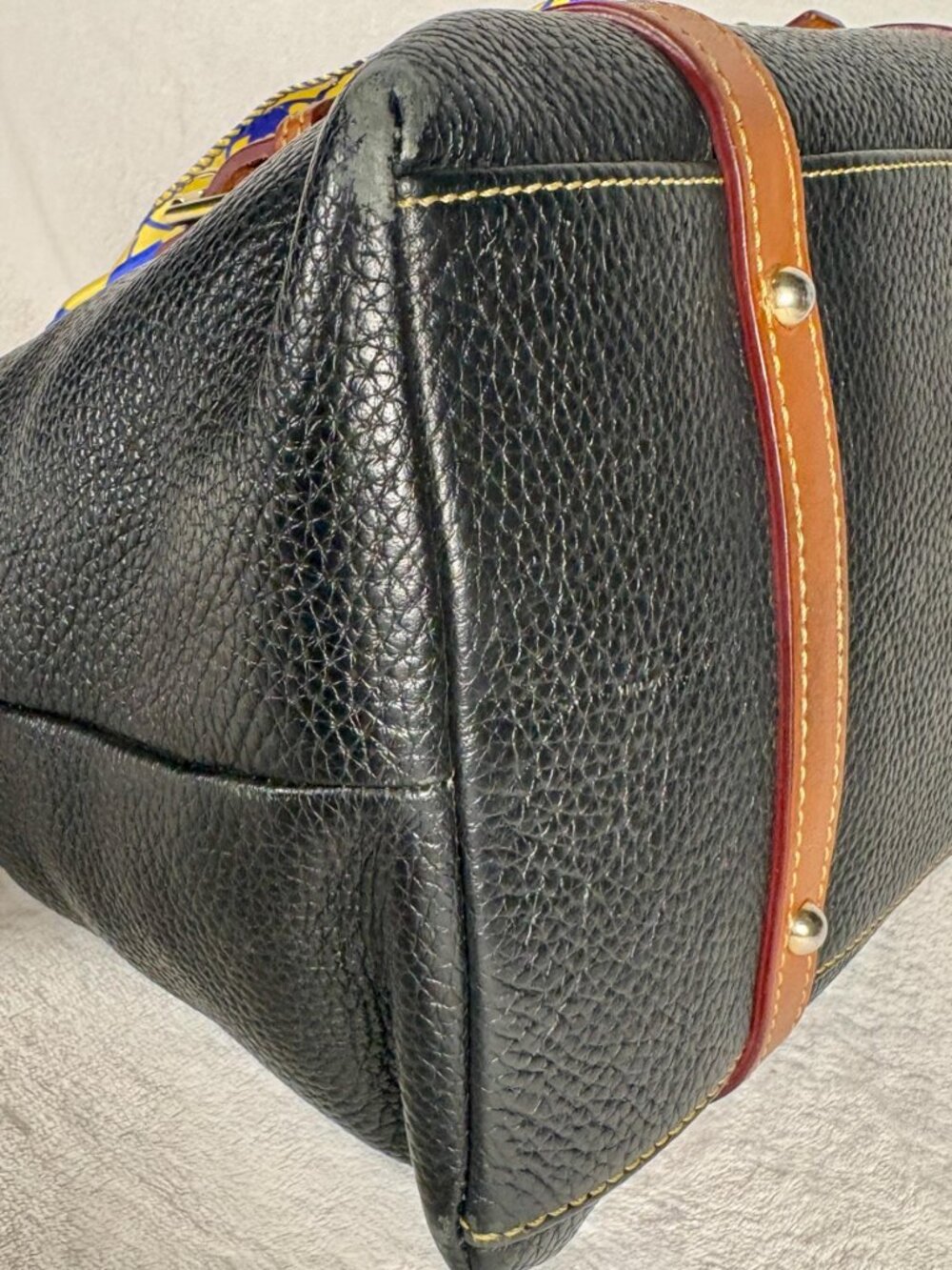 Dooney & Bourke Bristol Satchel in Black with Matching Attached Pouch and Scarf - Picture 8 of 15